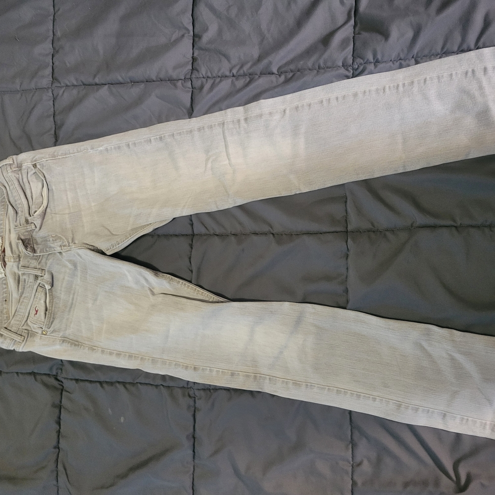 Hollister Light Gray Straight Leg Jeans